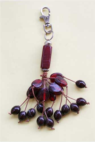 Dark Glass Beads Bag Charms