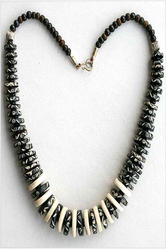 Black and White Bone Necklace