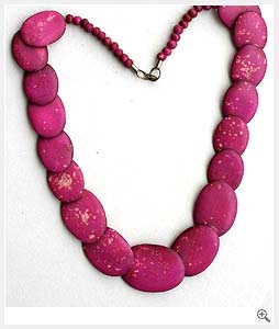 Pink Oval Bone Necklace