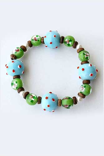 Blue & Green Beads Bracelet