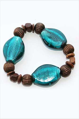 Blue & Brown Beads Bracelet