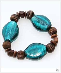 Blue & Brown Beads Bracelet 