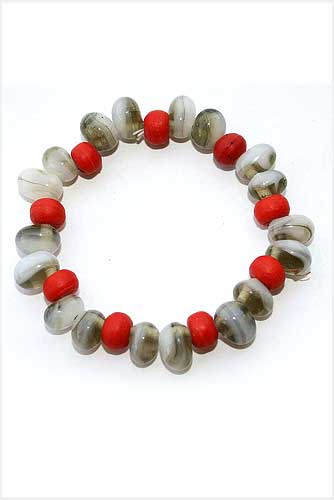 Grey & Red Designer Bracelet