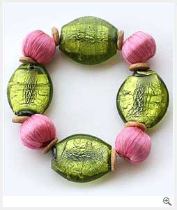 Green & Pink Designer Bracelet