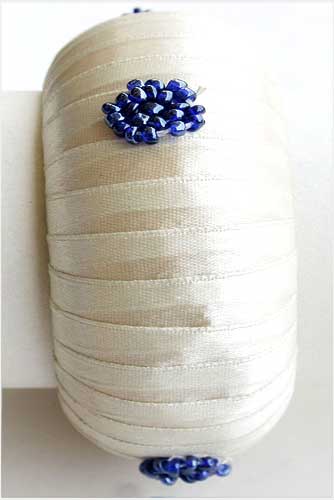 White with beads Fabric Bangles