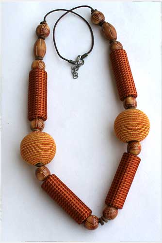 Wooden Fabric Necklace