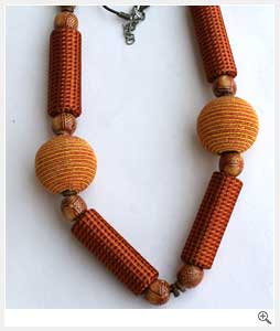 Wooden Fabric Necklace