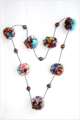 Beads band Flower Fabric Necklace 