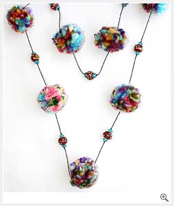 Beads band Flower Fabric Necklace 