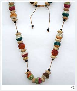 Fabric Beaded Necklace