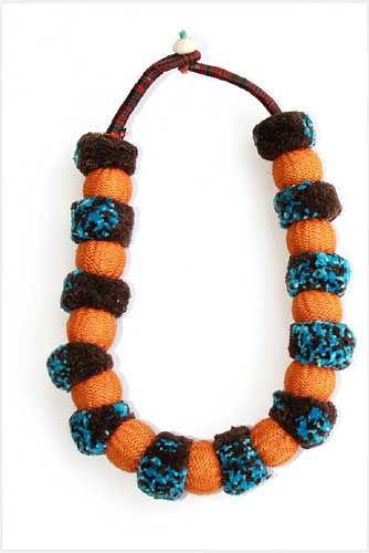 Thick Beads Fabric Necklace