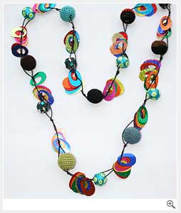 Multi color Fabric Necklace