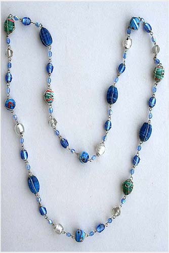 Wire Beaded Glass Necklace