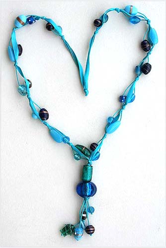 Fabric Glass Necklace