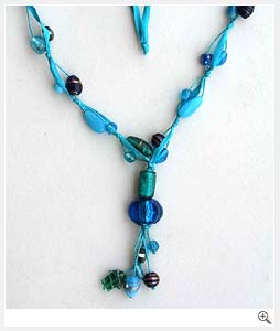 Fabric Glass Necklace
