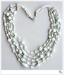 White Beaded Glass Necklace