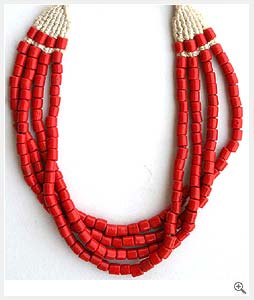 Red trendy Glass Necklace