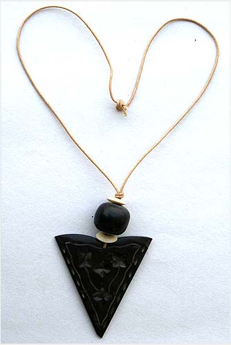 Triangle with String Horn Necklace