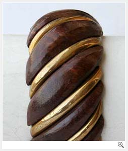 Metal Accent Wooden Bangles