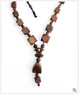 Square beads Wooden Necklace