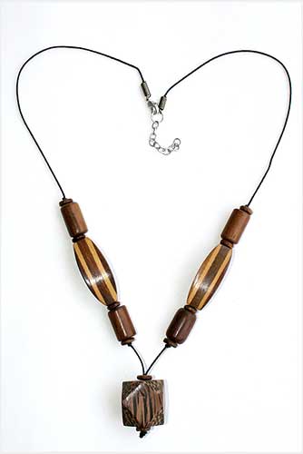 Long bead Wooden Necklace