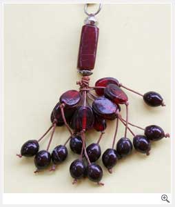 Dark Glass Beads Bag Charms