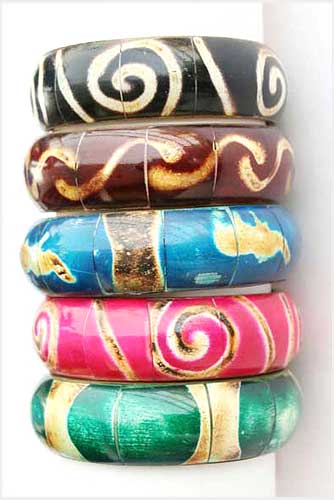 Multi-Colored Bone Bangles 