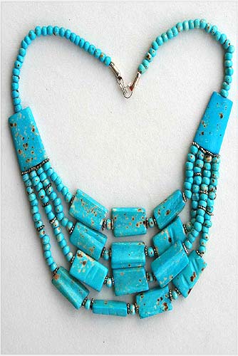 Blue Crochets Bone Necklace