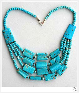 Blue Crochets Bone Necklace