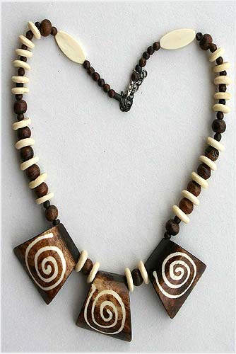 Brown Crochet Bone Necklace