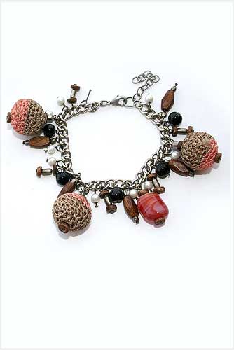 Brown Crochet Metal Bracelet