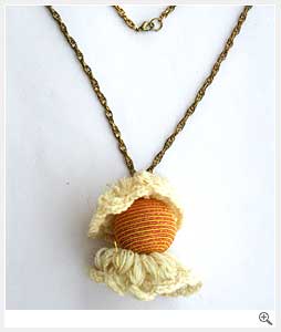 Beads Pendent fabric Necklace