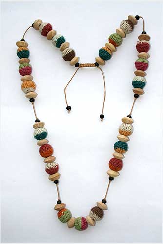 Fabric Beaded Necklace