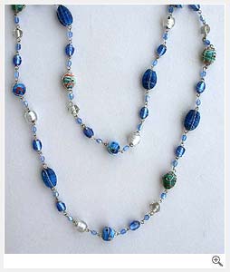 Wire Beaded Glass Necklace