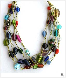 Glass beaded web Necklace