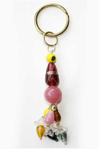 Multicolor Glass Key Rings