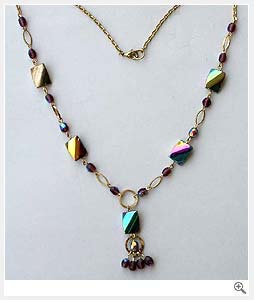 Designer beads metal necklace