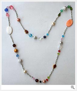 Beaded Wire Metal Necklace