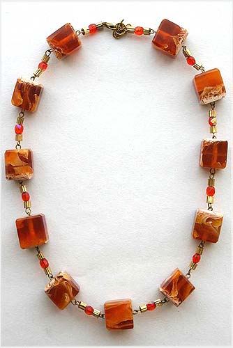 Printed Designer Resin Necklace