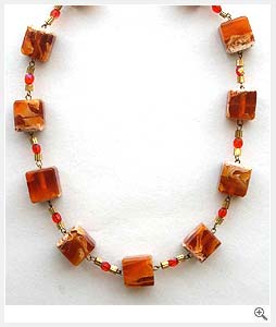 Printed Designer Resin Necklace