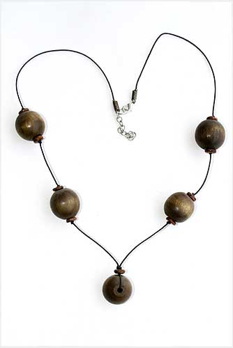 Large Beaded Wooden Necklace